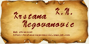 Krstana Negovanović vizit kartica